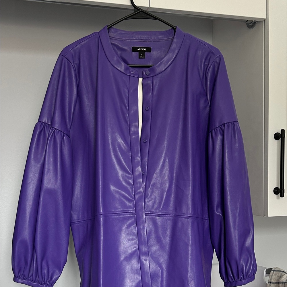 Alfani Bold Purple Leather Jacket